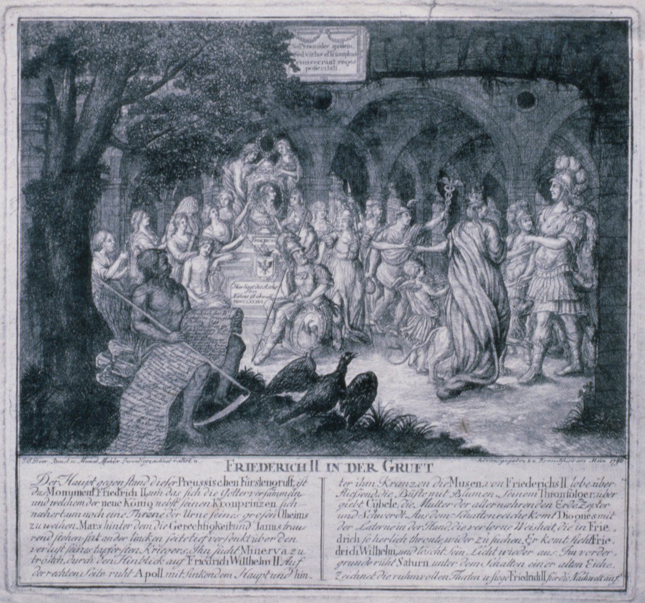 Friedrich II. in der Krypta, 1786 von Johann Friedrich Beer