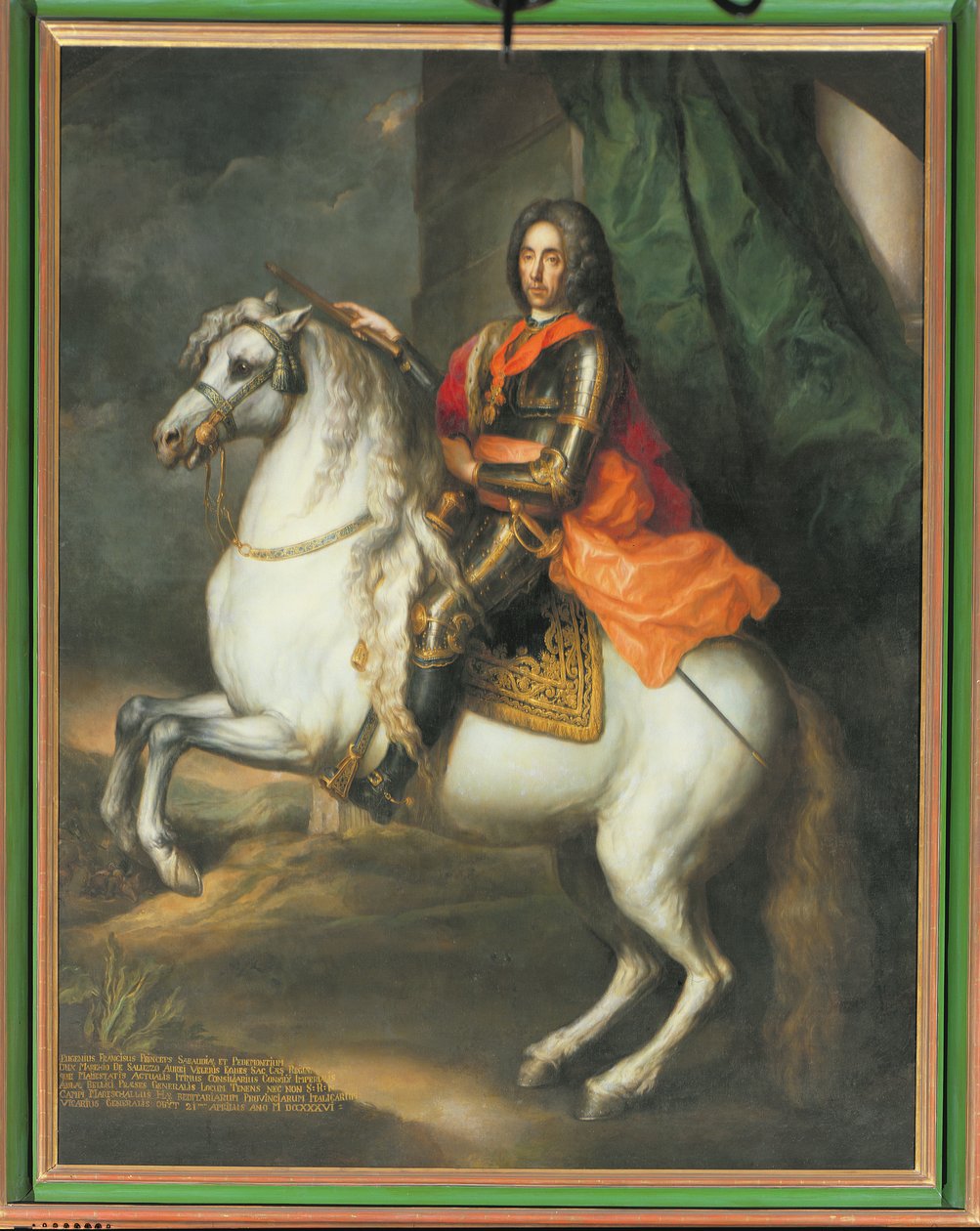 Reiterporträt von Prinz Eugen von Savoyen (1663-1736) von Johann Gottfried Auerbach