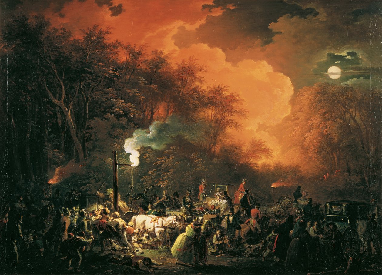 Das Ende des Stuwerschen Feuerwerkes am 7. Mai 1833 von Johann Josef Schindler