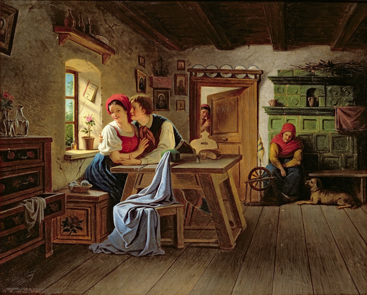 Liebende in der Küche von Johann Kurtweil