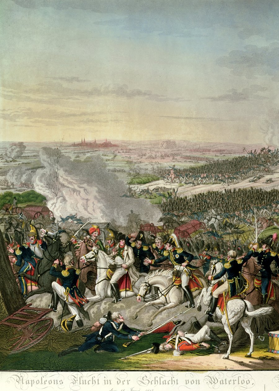 Flucht von Napoleon I. (1769-1821) Schlacht bei Waterloo, 18. Juni 1815, 1816 von Johann Moritz Rugendas