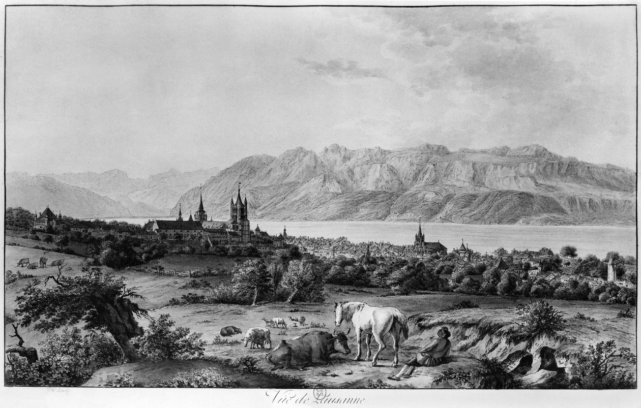 Ansicht von Lausanne von Johann Ludwig Aberli