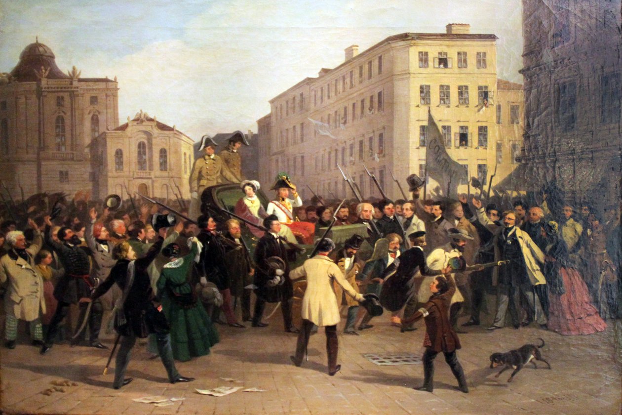 Kaiser Ferdinands Fahrt, 15. März 1848 von Johann Nepomuk Hofel