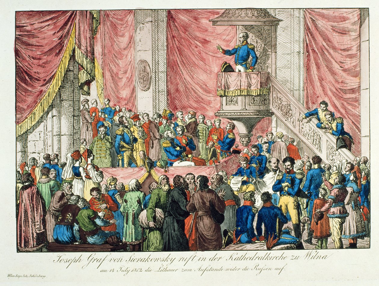 General Sierakowski ruft zum litauischen Aufstand, 1812 von Johann Nepomuk Schonberg