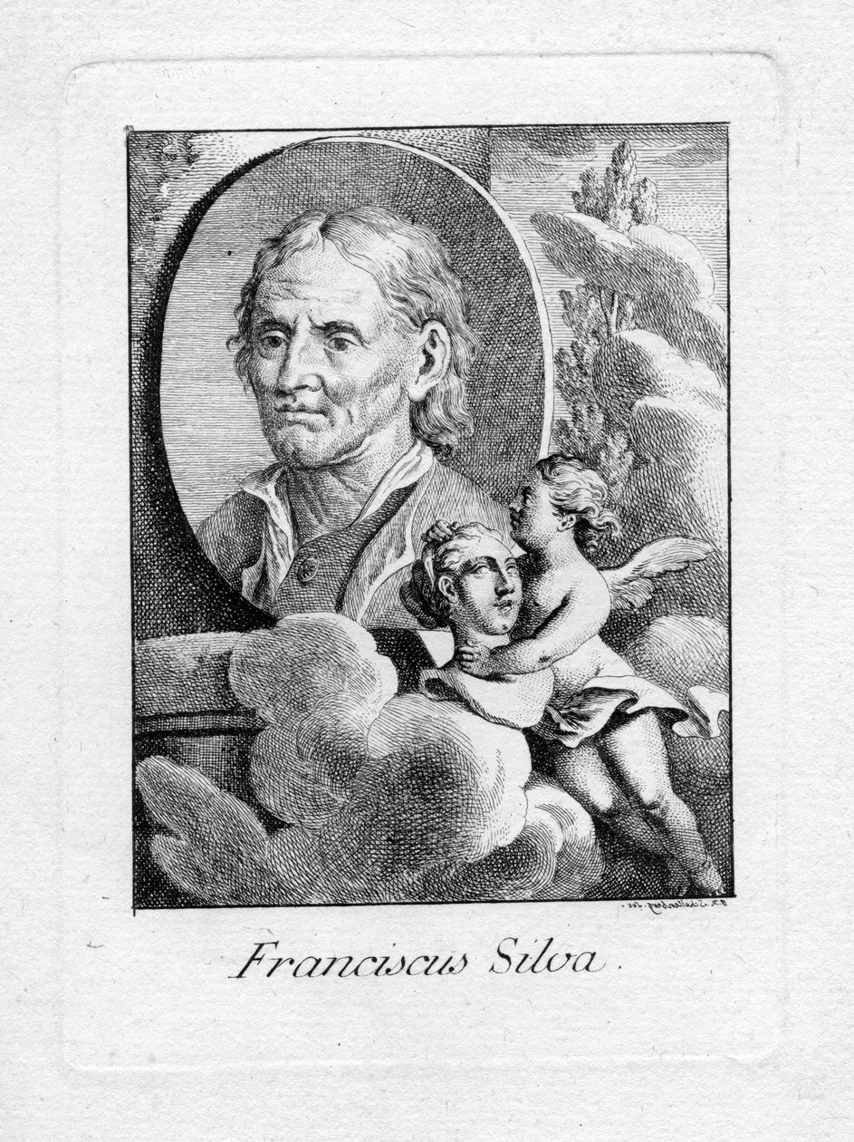 Graviertes Porträt von Johann Rudolf Schellenberg
