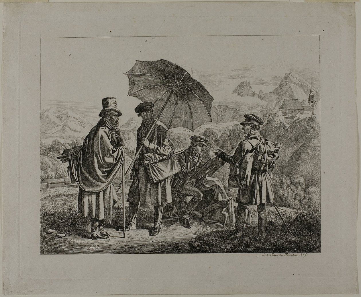 Die Künstler auf ihrer Reise von Johann Adam Klein