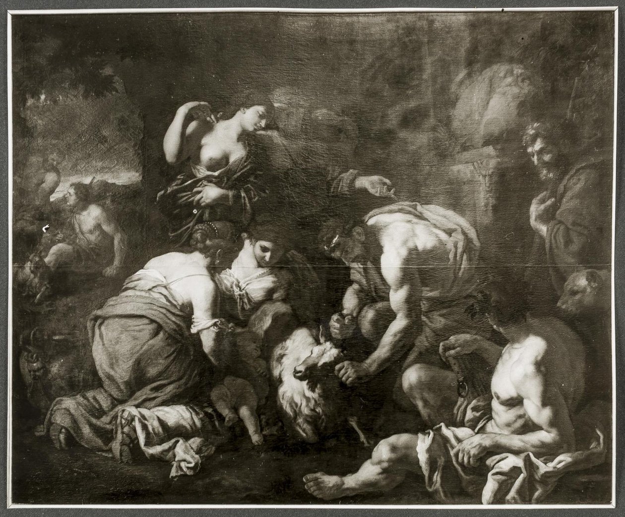 Jupiter saugt von der Ziege Amalthea von Johann Carl Loth
