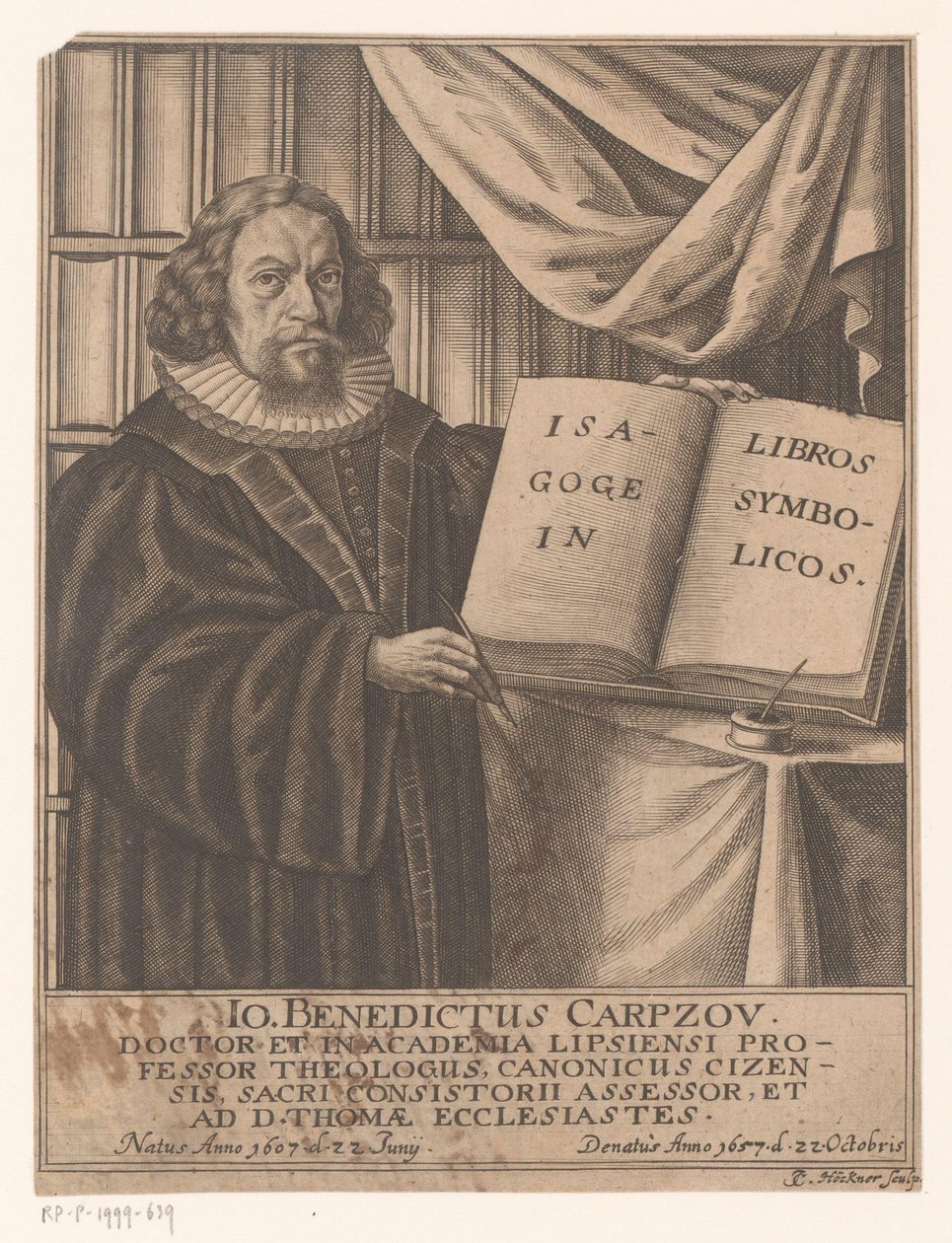 Porträt von Johann Benedict Carpzov von Johann Caspar Hoeckner
