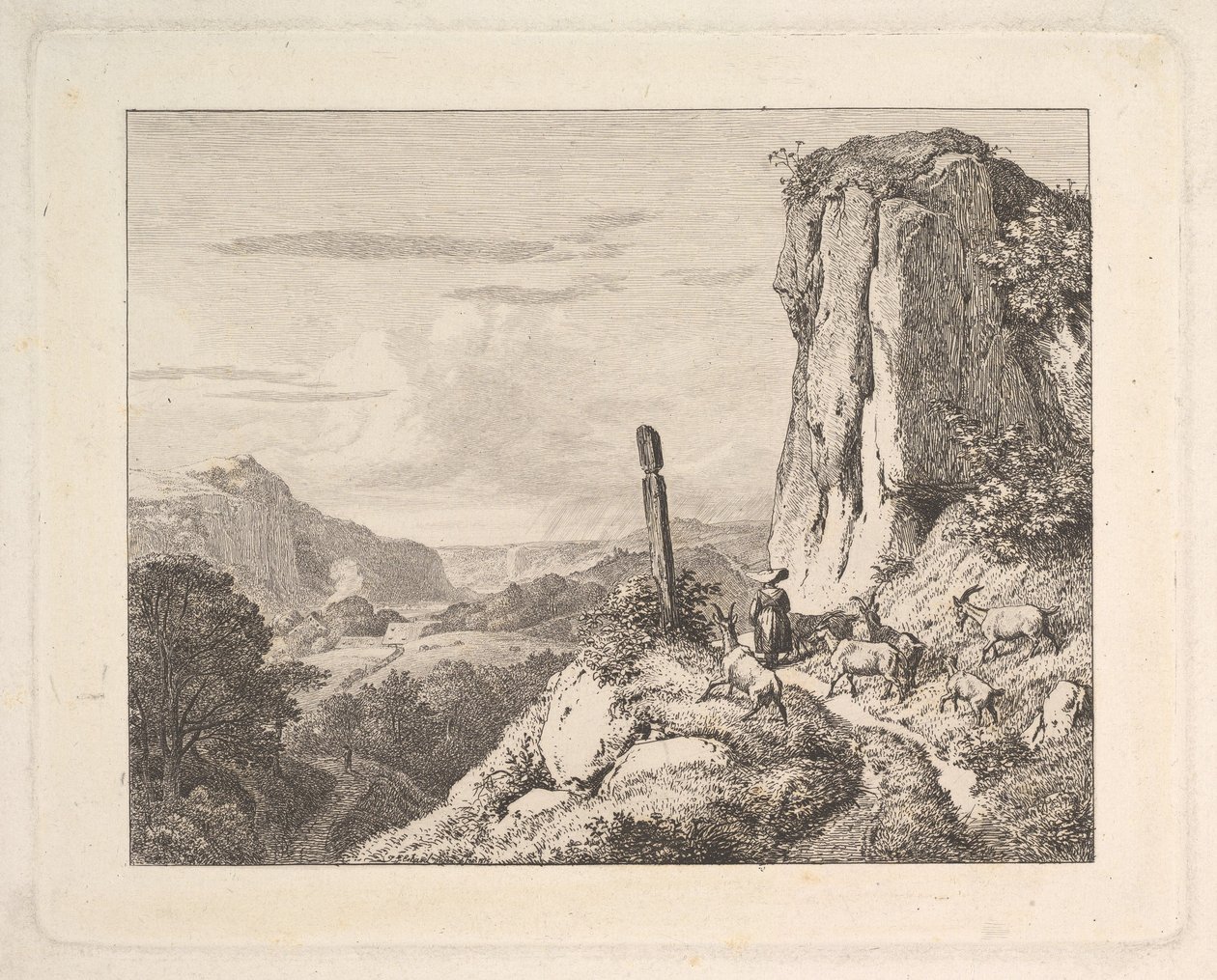 Junge Frau mit sechs Ziegen, 1815 von Johann Christian Erhard