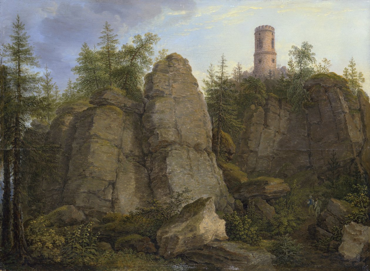 Klingstein, Porphyrfelsen bei Aussig von Johann Christian Klengel