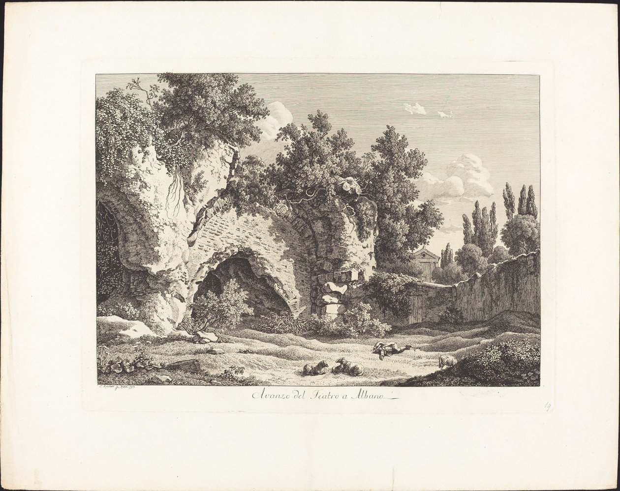 Überreste des Theaters in Albano von Johann Christian Reinhart