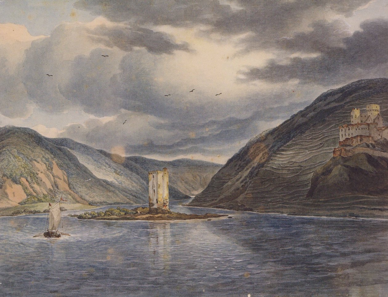 J C Reinhart Mäuseturm Ehrenfels 1787 von Johann Christian Reinhart