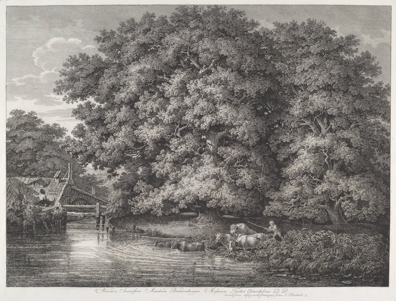 Die Mühle bei den großen Eichen von Johann Christian Reinhart