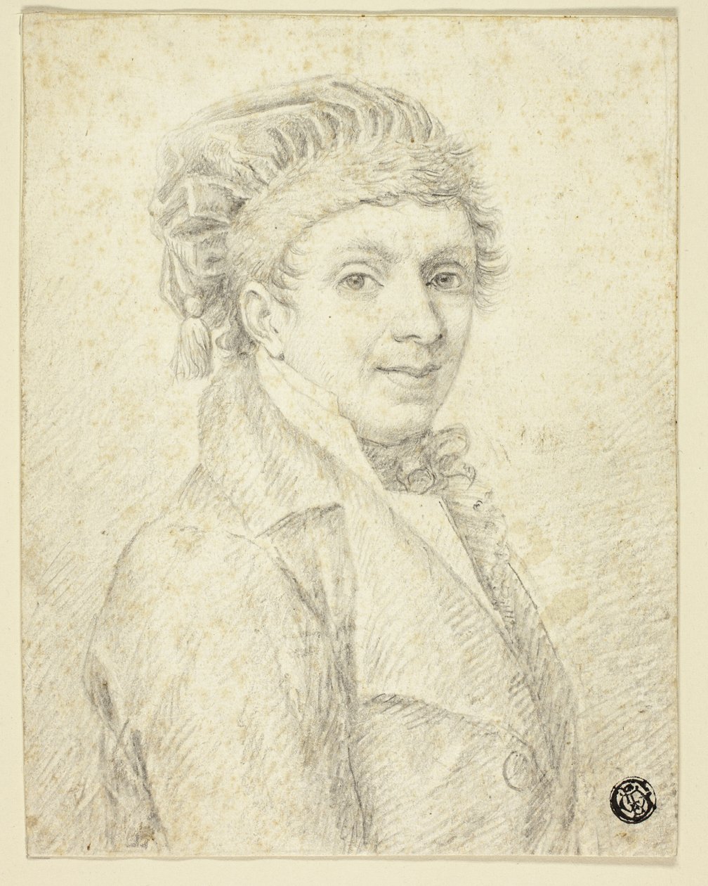 Büste eines Mannes mit Hut von Johann Elias Ridinger