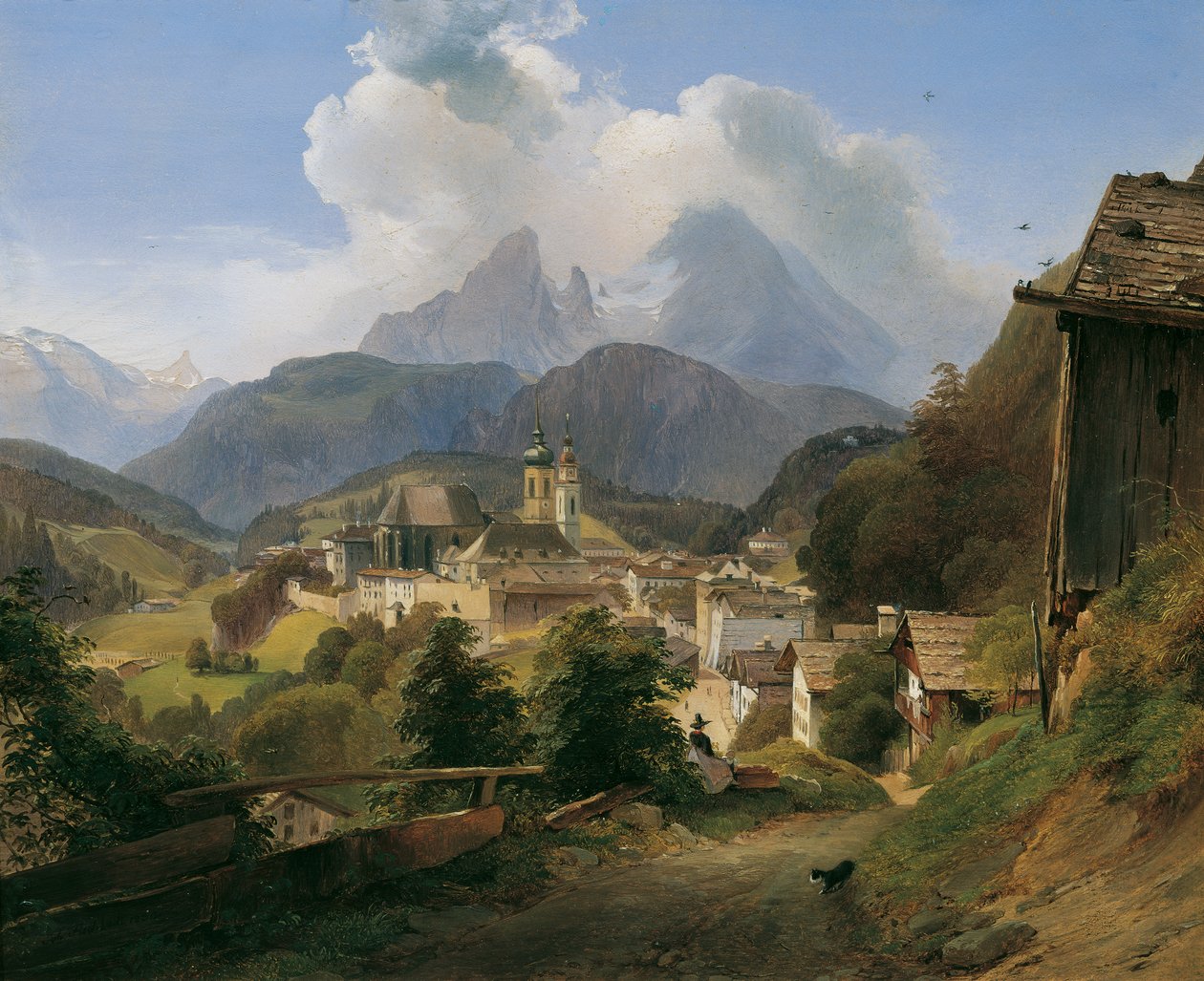 Berchtesgaden mit dem Watzmann von Johann Fischbach