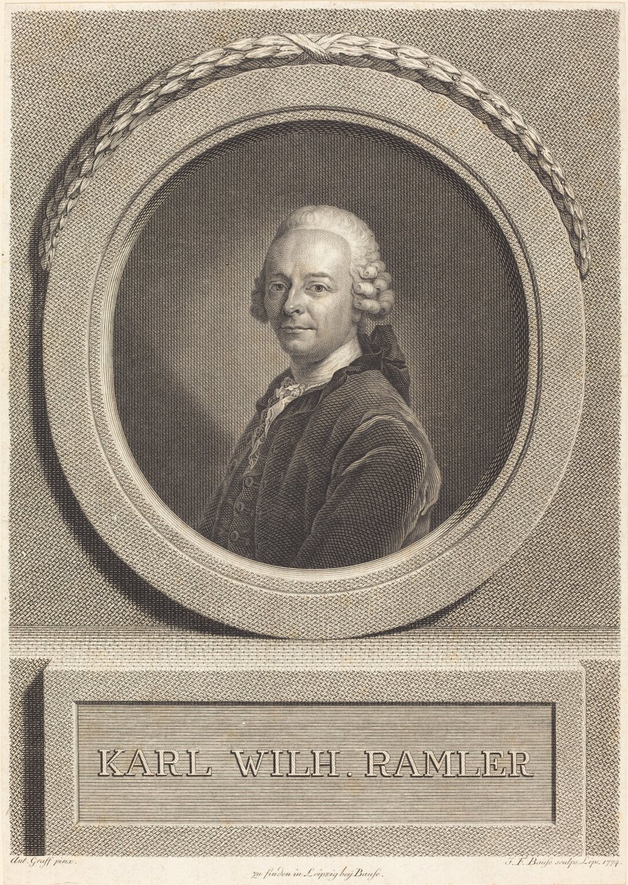 Karl Ramler von Johann Friedrich Bause after Anton Graff