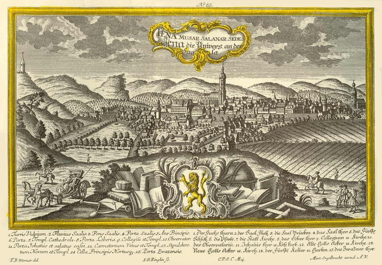 Jena, um 1740 von Johann Georg Ringlin
