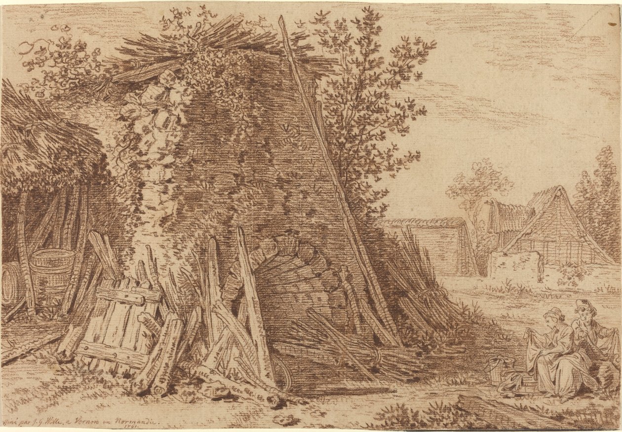 Ein rustikaler Ofen in Vernon von Johann Georg Wille