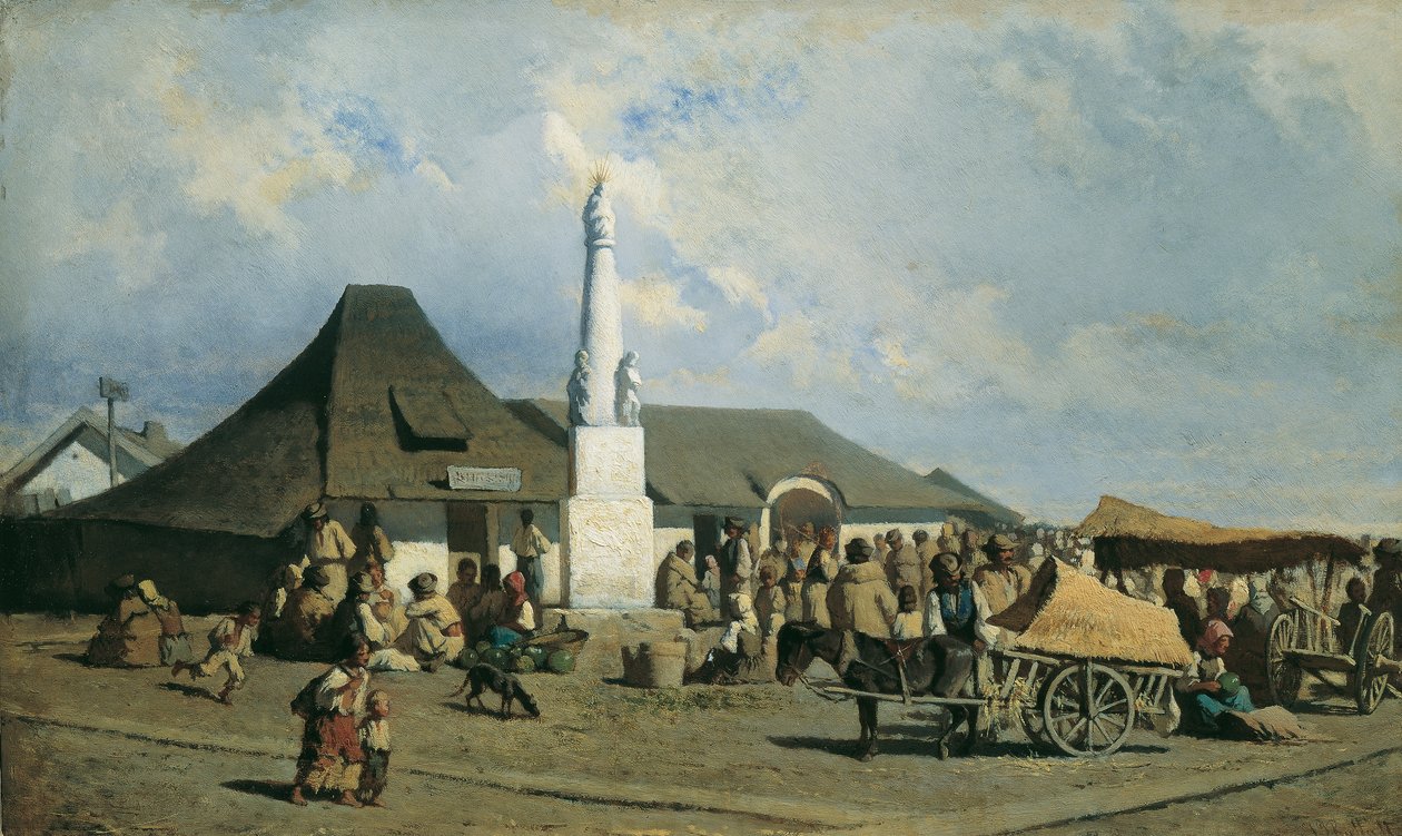 Marktplatz in Szolnok von Johann Gualbert Raffalt