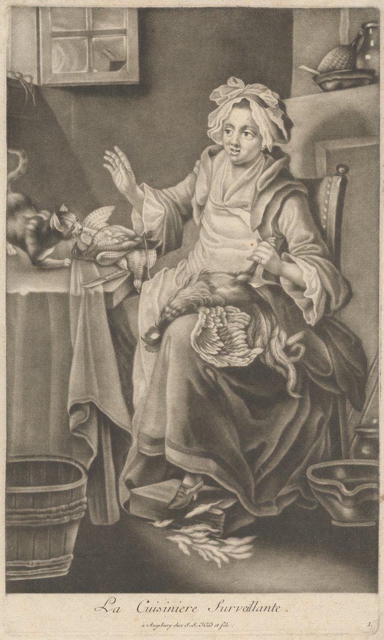 Die überwachende Köchin von Johann Jacobus Haid