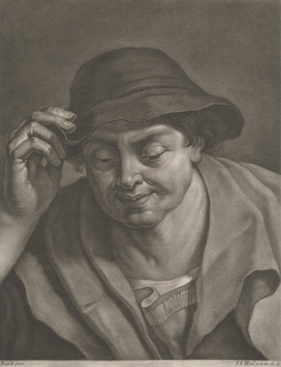 Mann mit Hut von Johann Jacobus Haid