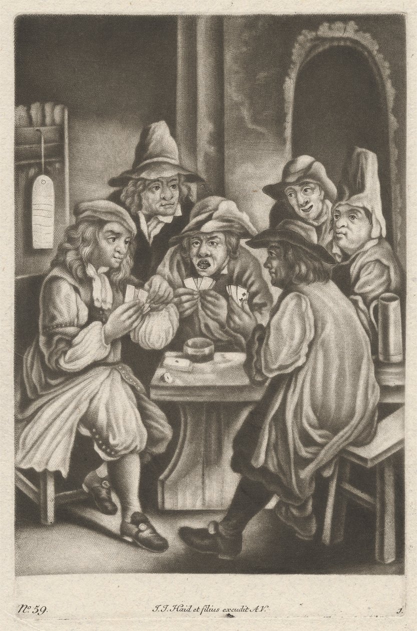 Männer beim Kartenspielen von Johann Jacobus Haid