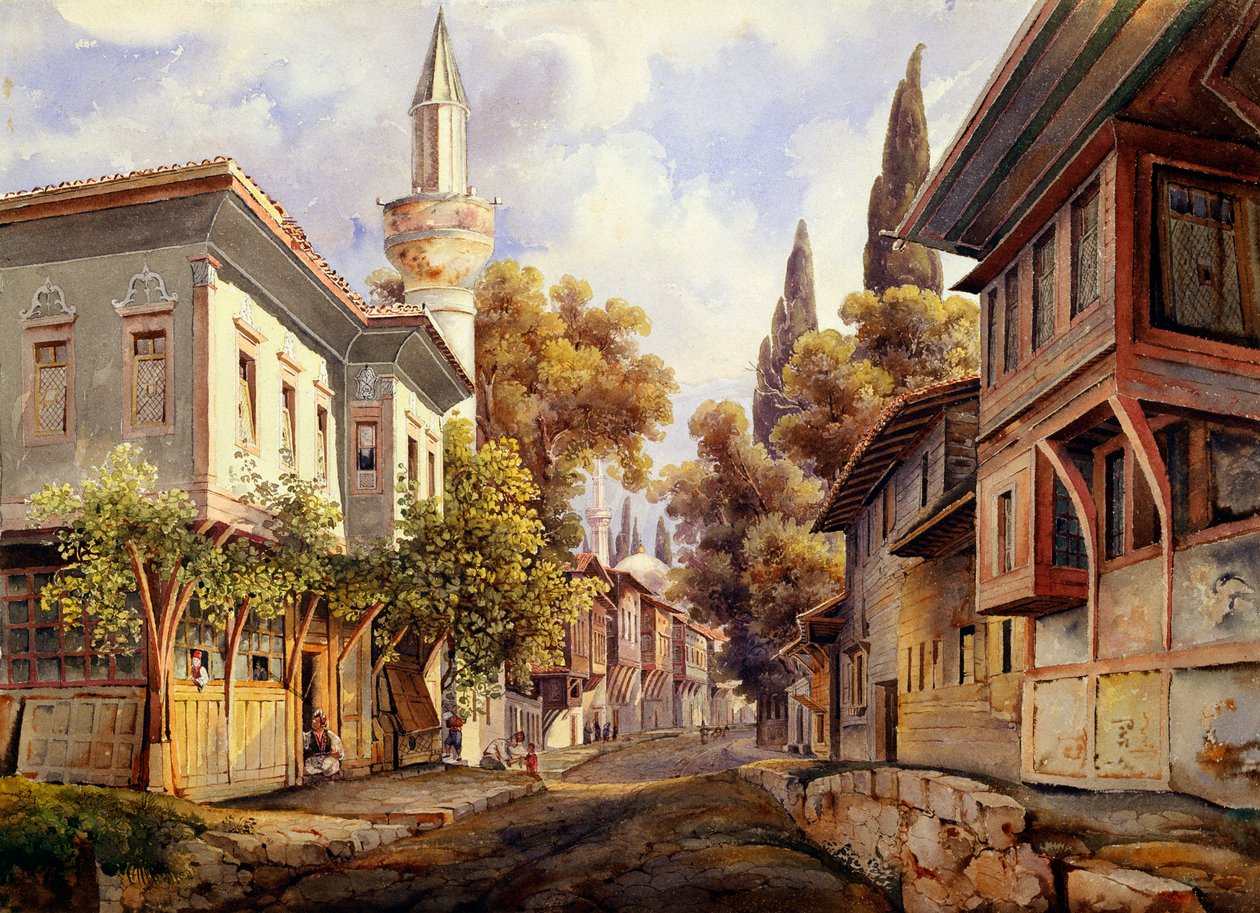 Eine Straße in Konstantinopel, 1835 von Johann Jakob Wolfensberger