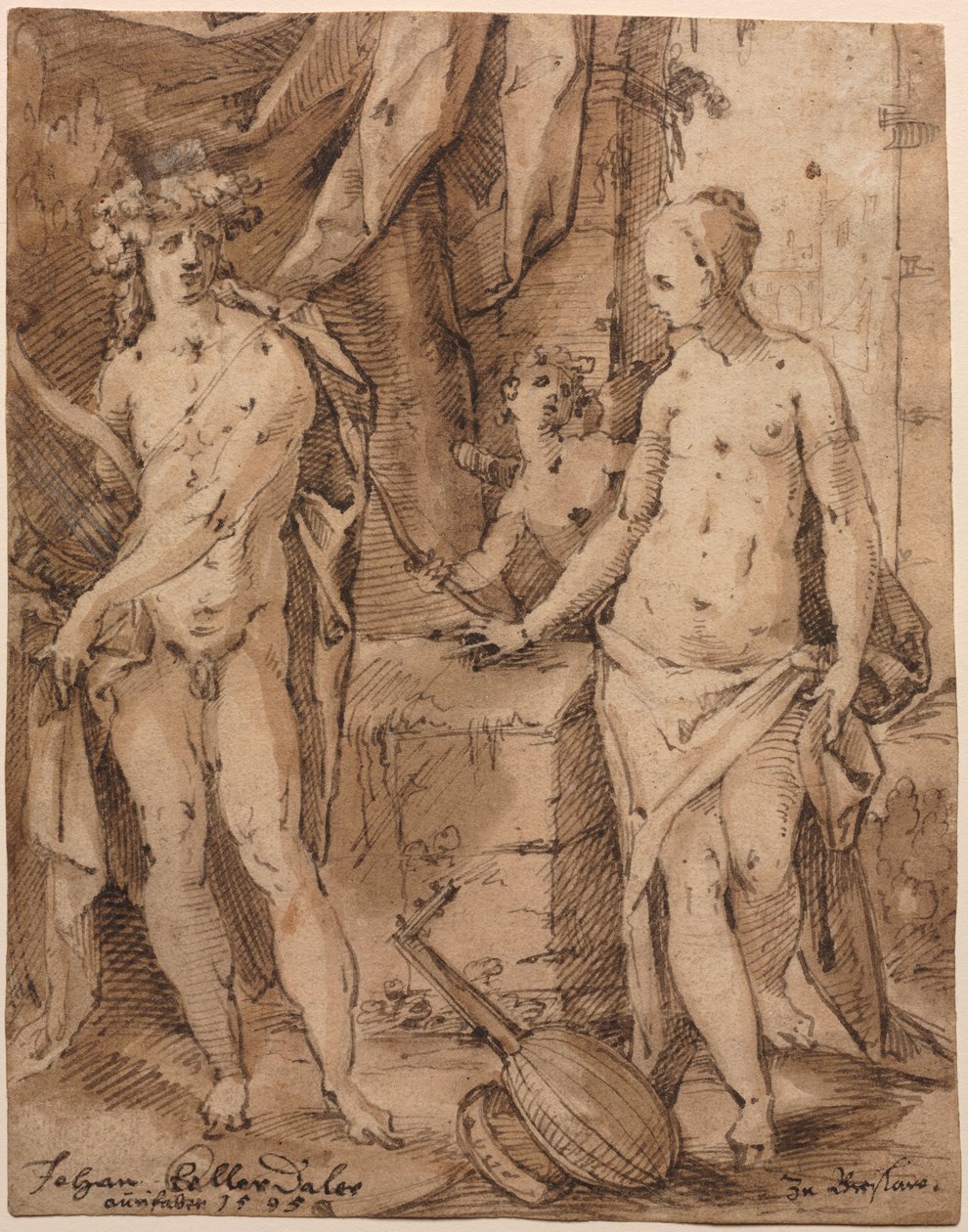 Apollo mit Erato und Amor von Johann Kellerthaler