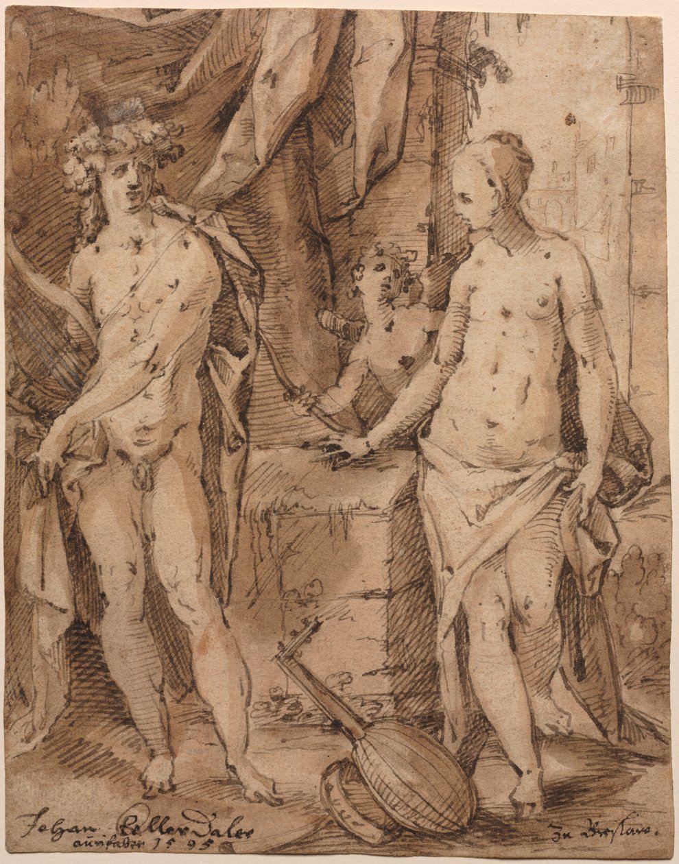 Apollo mit Erato und Amor, 1595 von Johann Kellerthaler