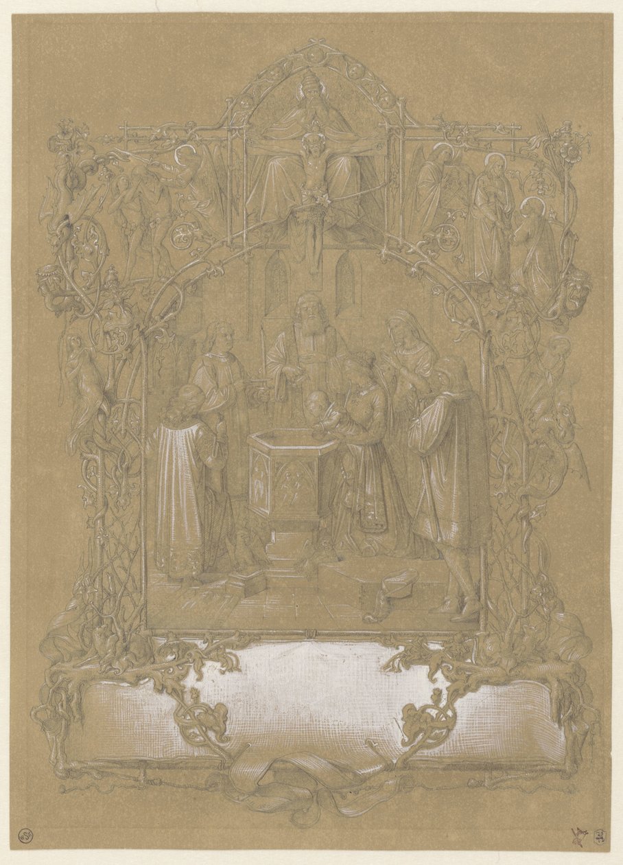 Entwurf für eine Taufurkunde von Johann Klein (attributed to)