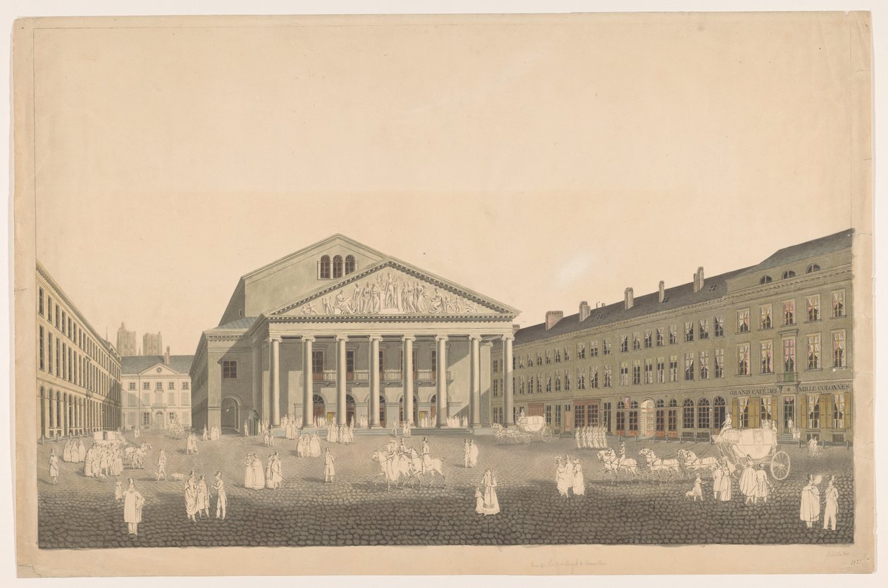 Ansicht des Königlichen Theaters in Brüssel von Johann Nepomuk Gibèle