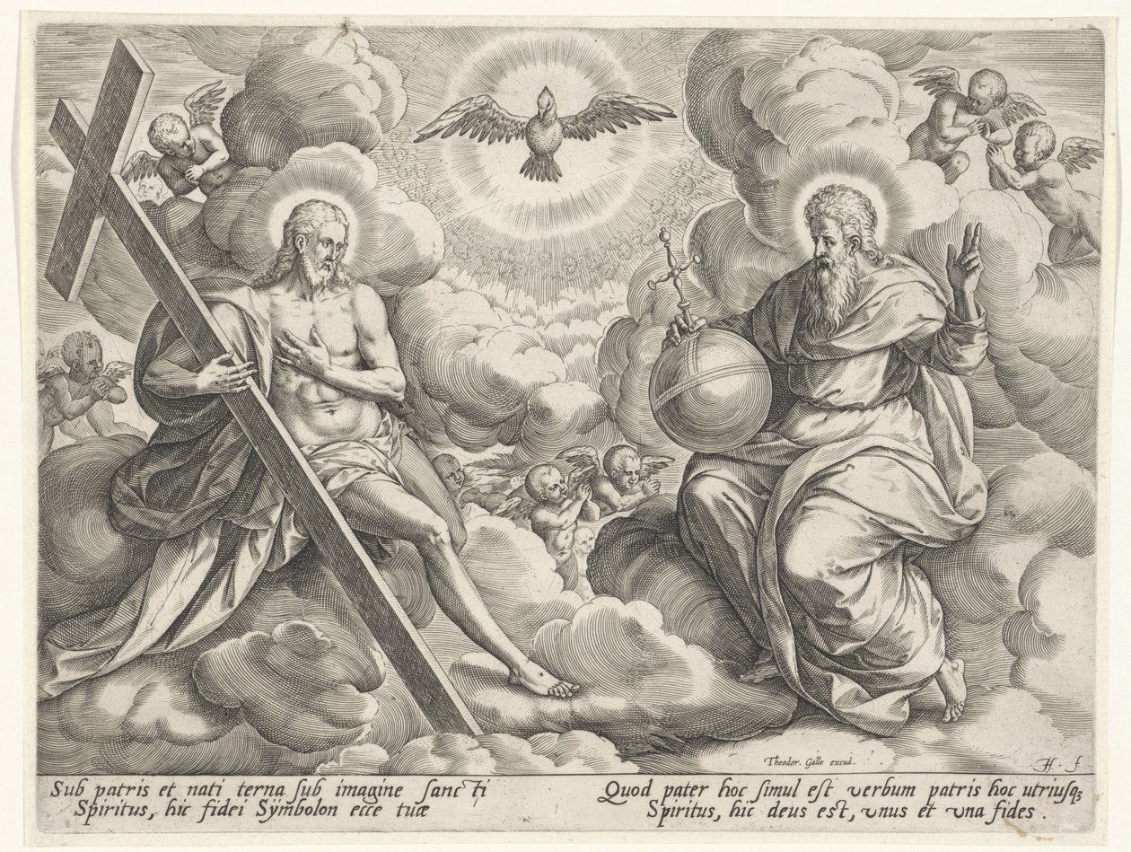 Die heilige Dreifaltigkeit in den Wolken von Johann Sadeler (I)