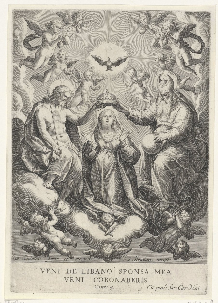 Krönung Mariens mit Engelscharen von Johann Sadeler (I)