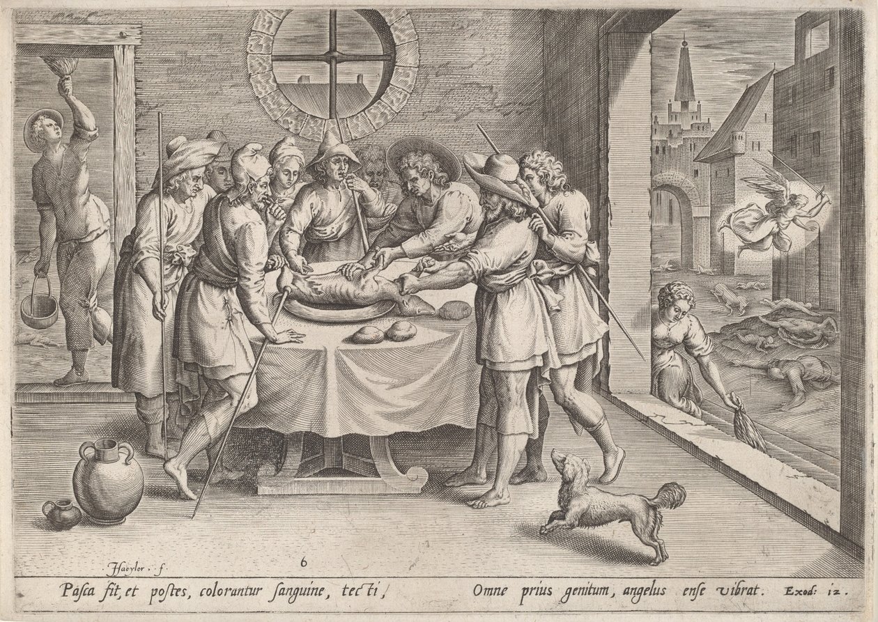 Vorbereitung für das Passahfest, ca. 1585 von Johann Sadeler I