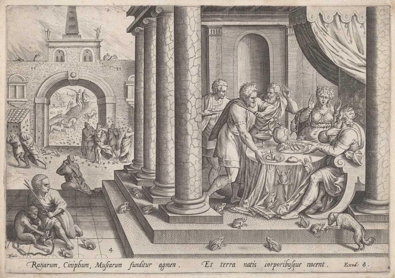 Die Froschplage, ca. 1585 von Johann Sadeler I