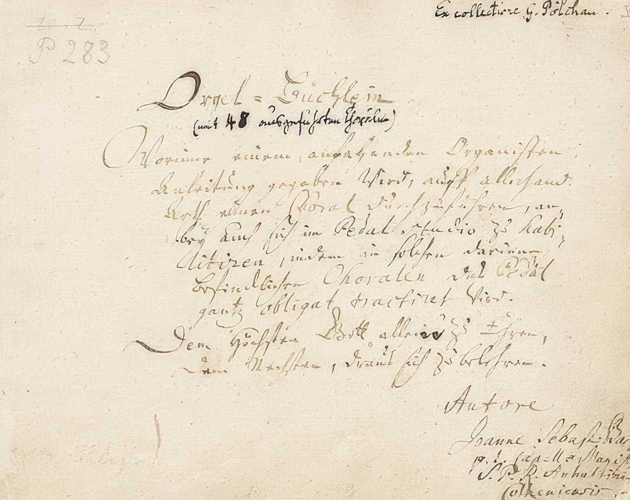 Titelseite von Orgelbüchlein von Johann Sebastian Bach