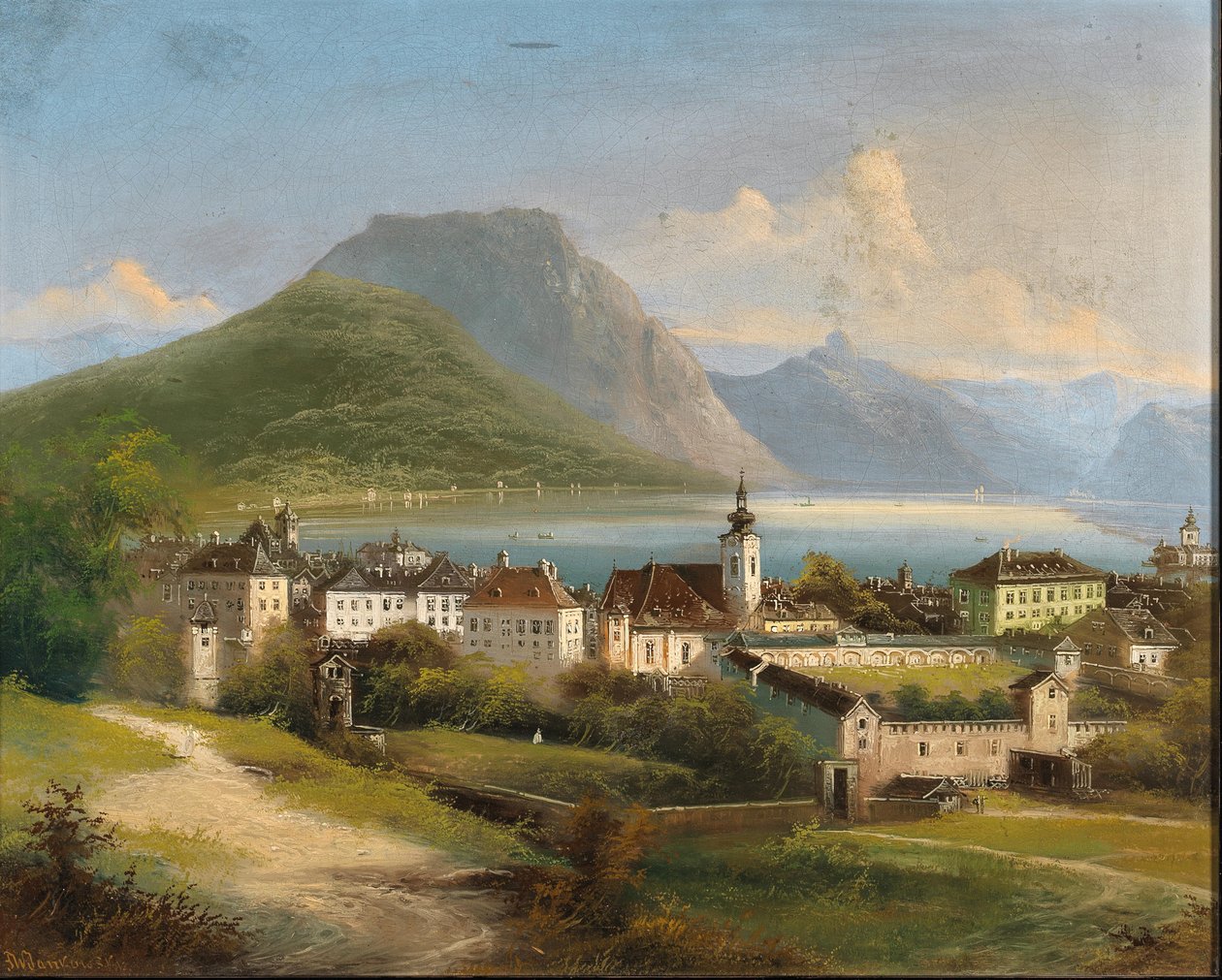 Blick auf Gmunden von Johann Wilhelm Jankowski