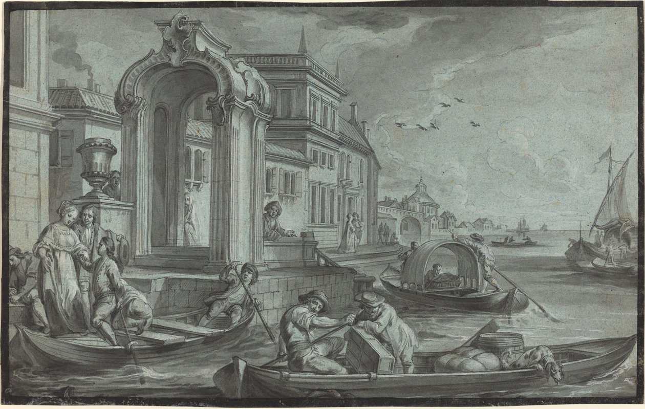 Venezianische Fantasie mit einem Zierbogen von Johann Wolfgang Baumgartner