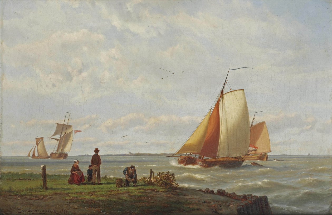 Schiffe beobachten von Johannes Hermann Barend Koekkoek
