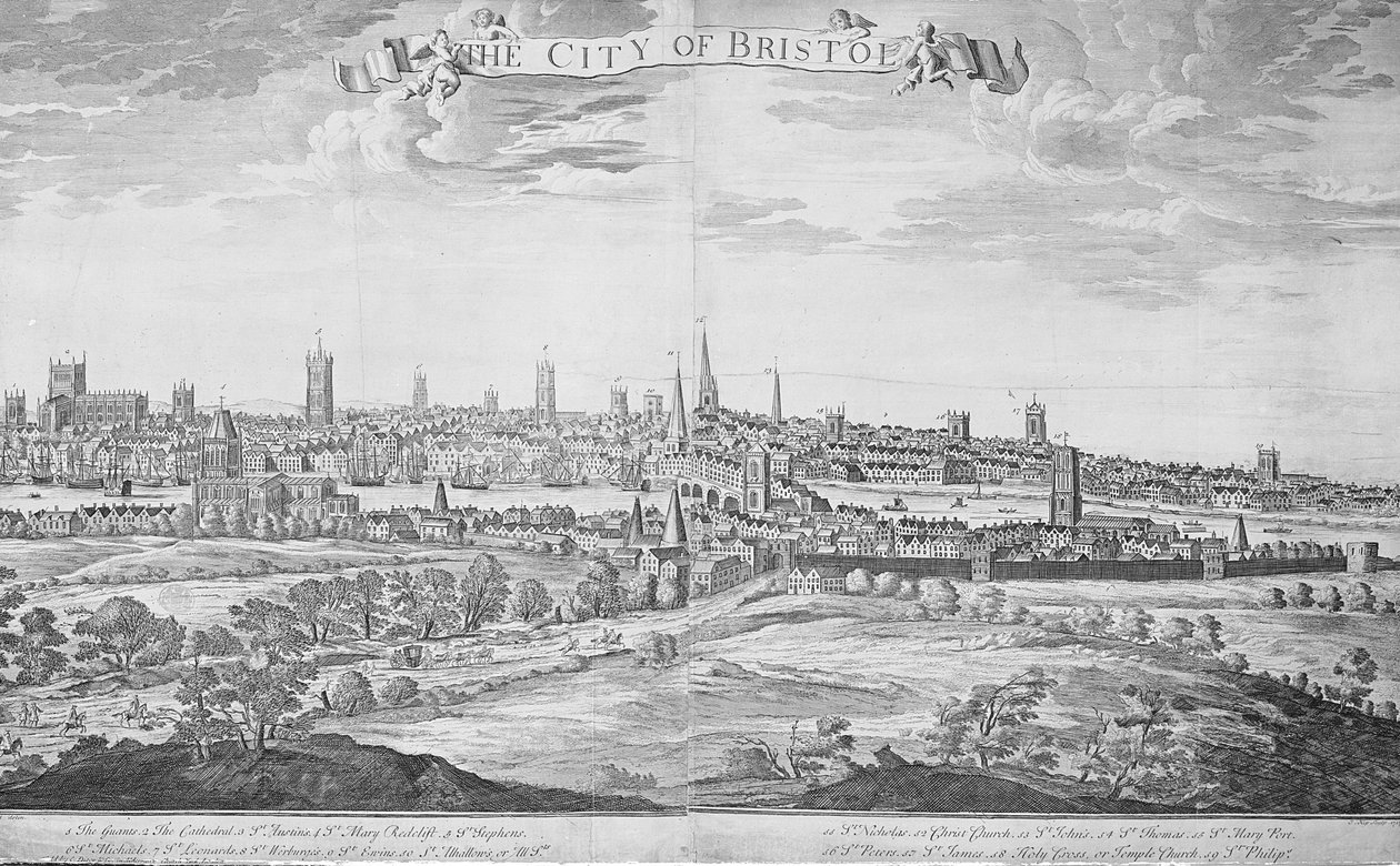 Die Stadt Bristol, 1717 von Johannes Kip