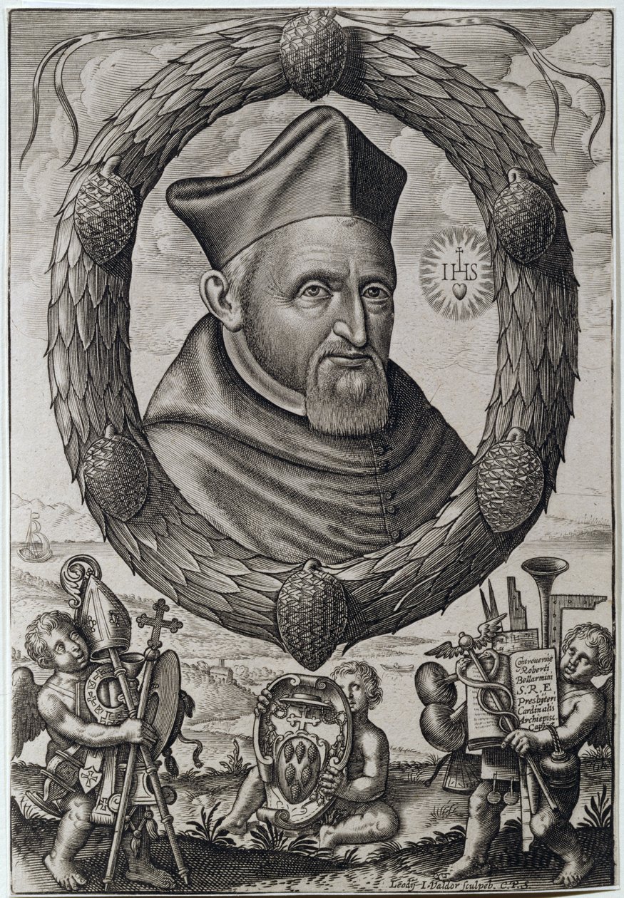Porträt von Roberto Bellarmini (1542-1621) Kardinalerzbischof von Capua von Johannes Valdor