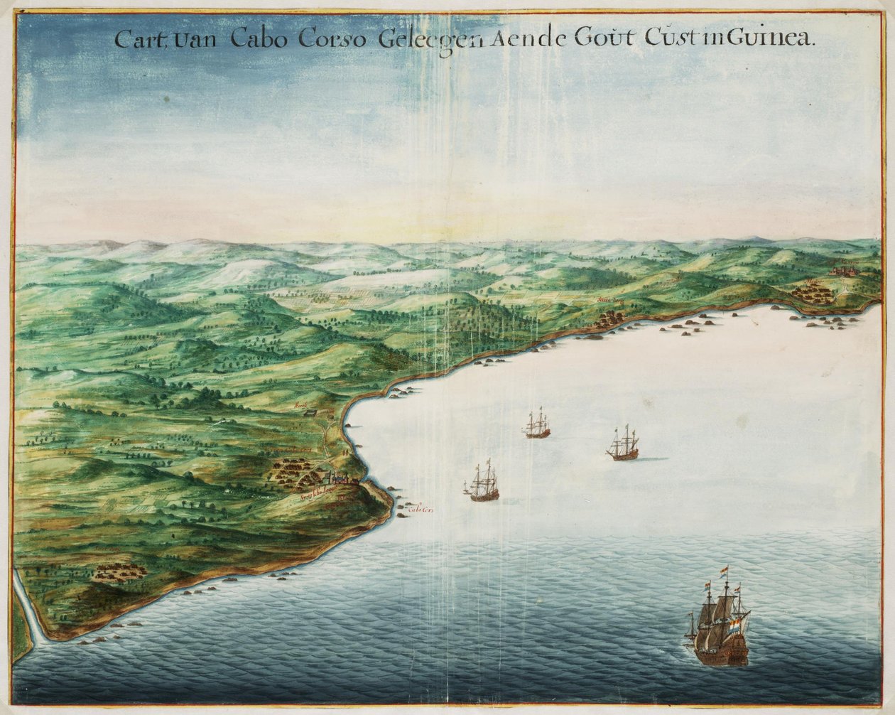 Ansicht von Cabo Corso an der Goldküste von Johannes Vingboons