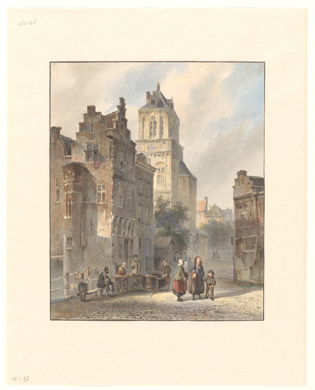 Ansicht des Rathauses von Delft von Johannes Bosboom