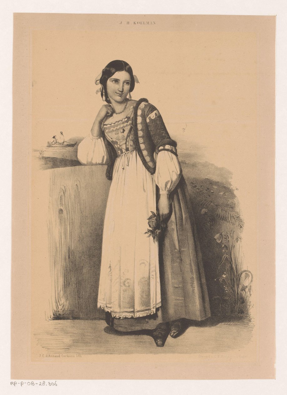 Frau in italienischer Tracht von Johannes Christiaan d