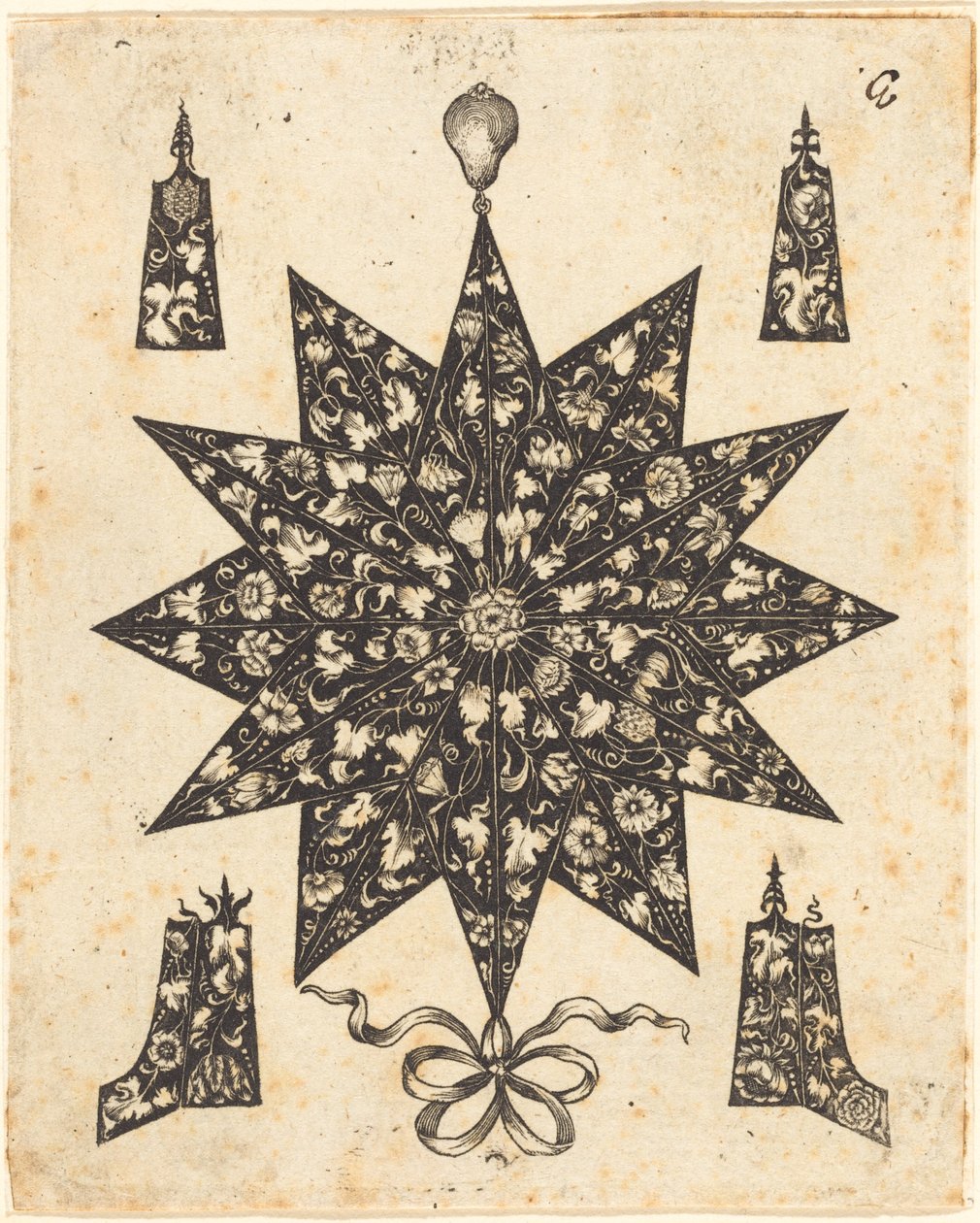 Mit Blumen verzierter Stern von Johannes Hanias