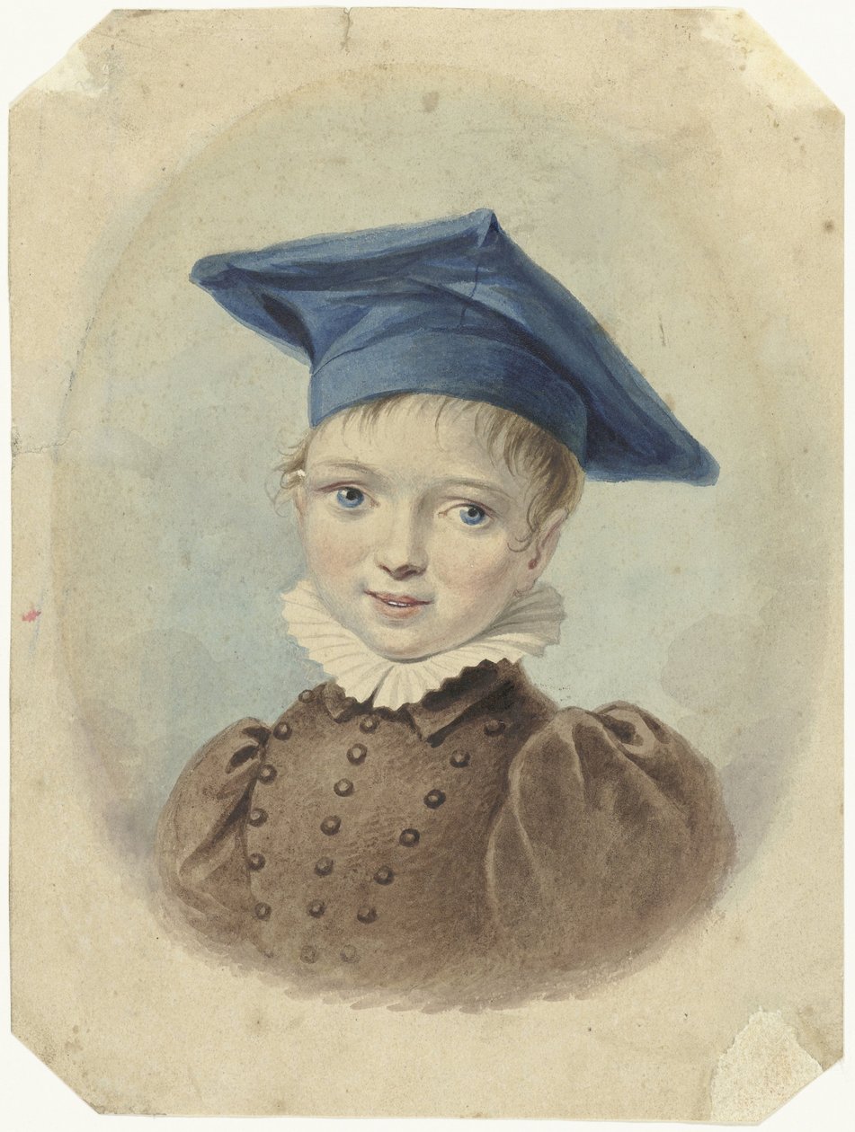 Junge mit einer blauen Baskenmütze von Johannes Hari (I)