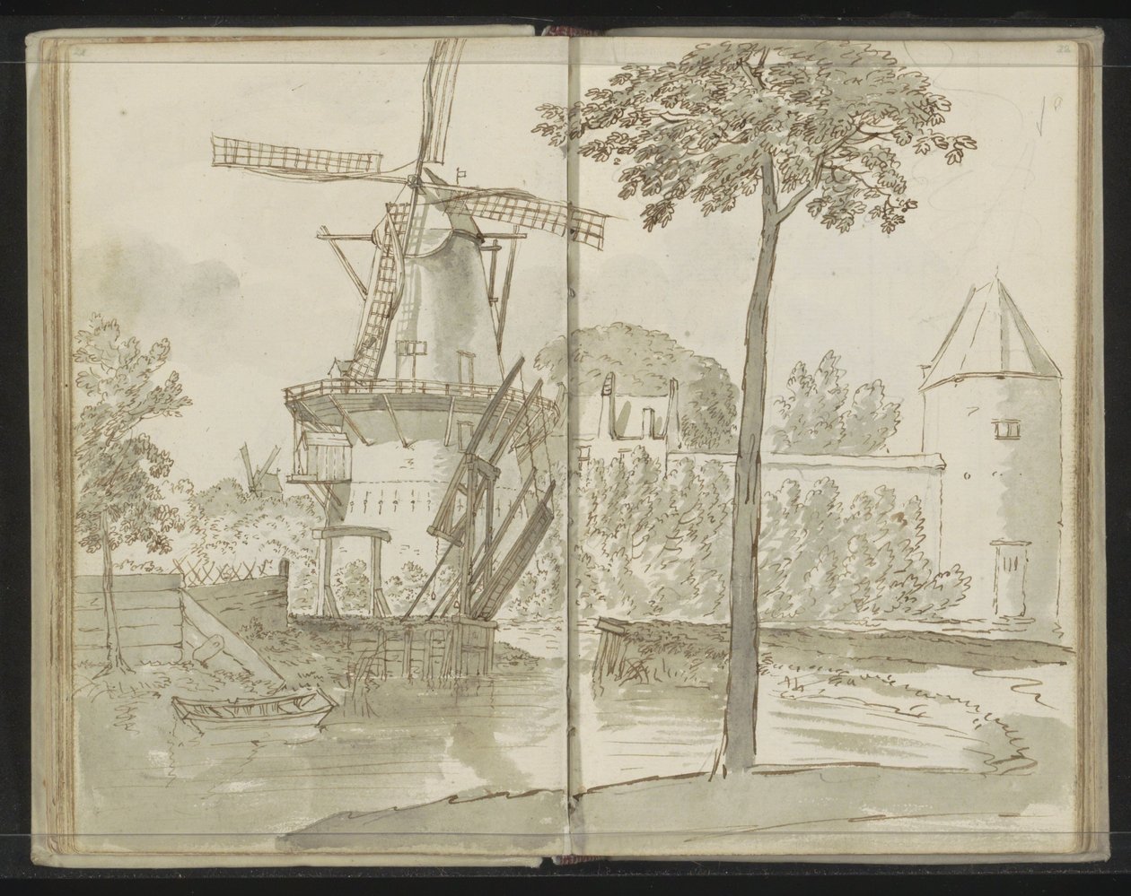 Delfter Mühle an der Spoorsingel von Johannes Huibert Prins