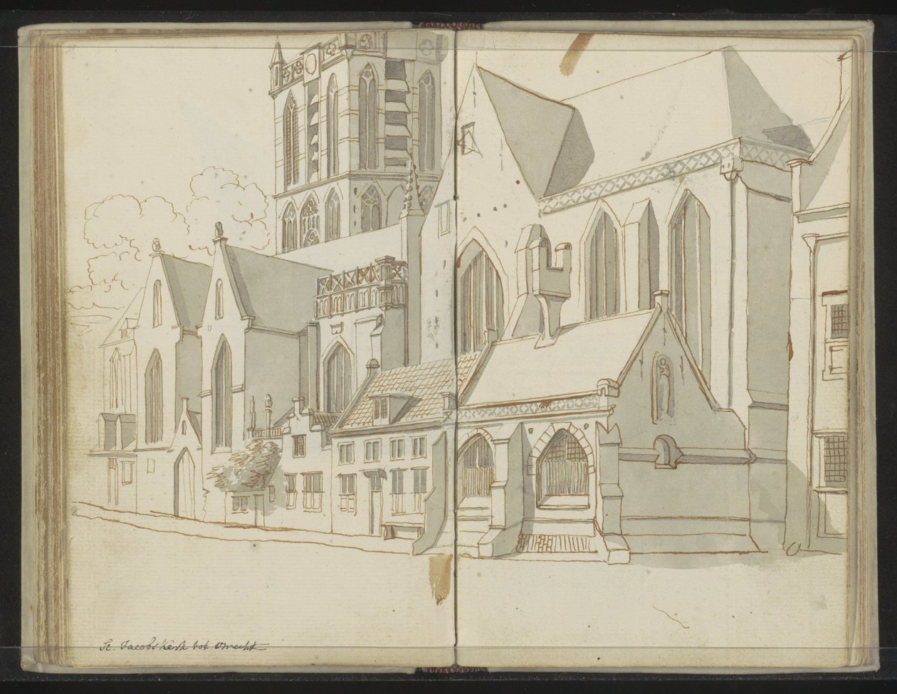 Rechte Fassade der Jacobikirche in Utrecht von Johannes Huibert Prins