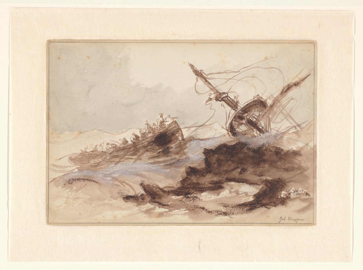 Schiffbruch von Johannes Huygens (signed by artist)