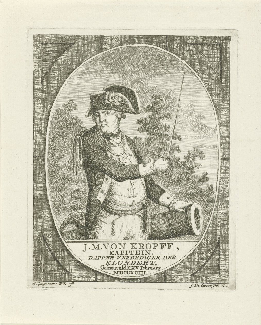 Porträt von Joachim Maurits von Kropff von Johannes Jelgerhuis